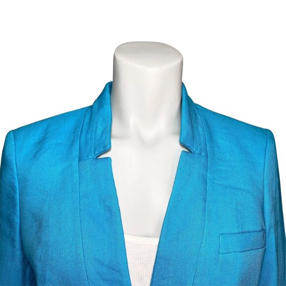 VERONICA BEARD Miles Turquoise Linen Blend Dickey Blazer - Picture 5 of 10